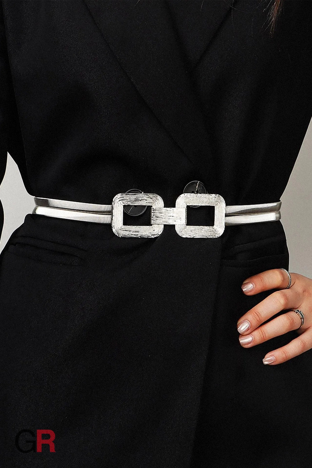 AURORA SCULPTED METALLIC BELT