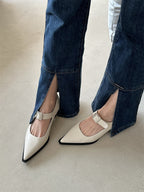 Women's Fashion Pointed Toe Classic Style Mary Jane Shoes