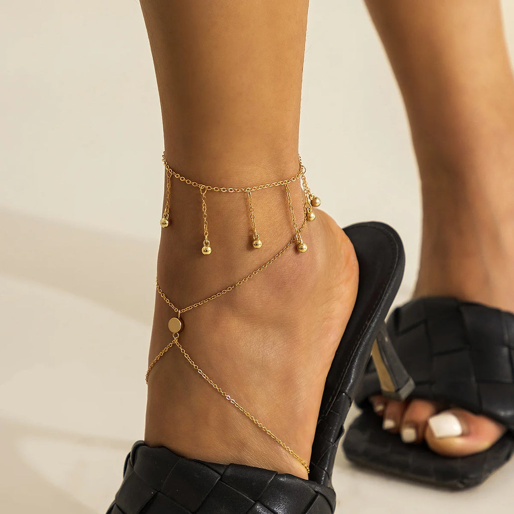 Luxury Cross and Tassel Suite Anklet - GlamoROZ