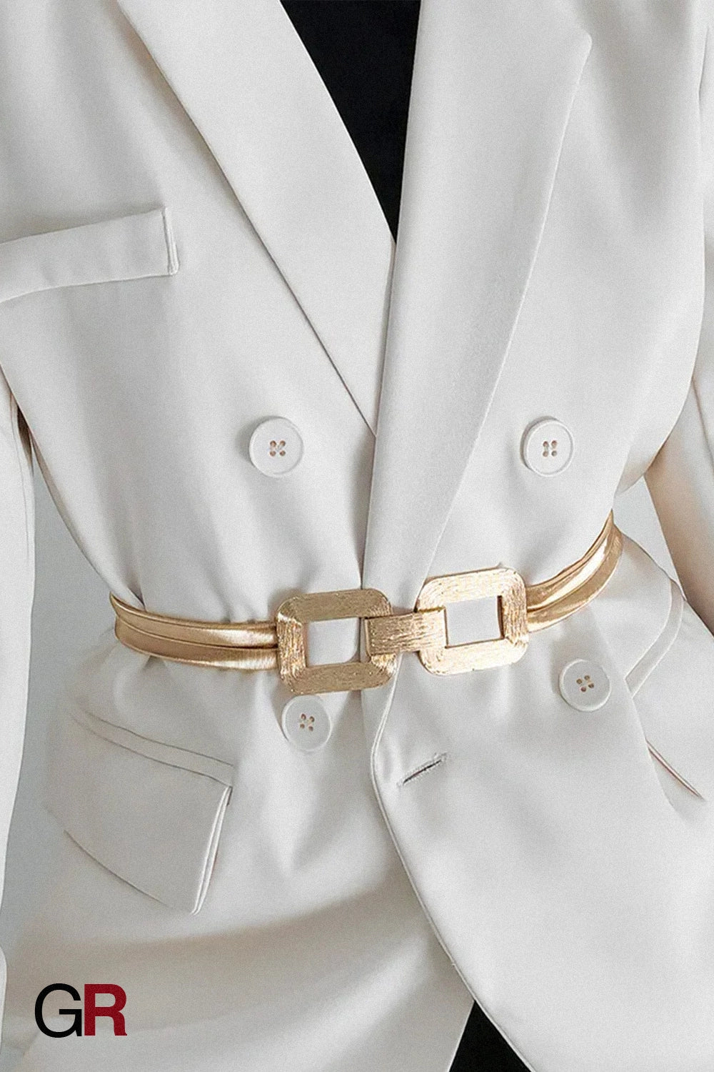 AURORA SCULPTED METALLIC BELT