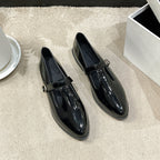 Retro Black New French Pointed Women's Short High Heels