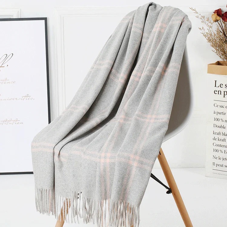 Luxe Wool Plaid Scarf - GlamoROZ