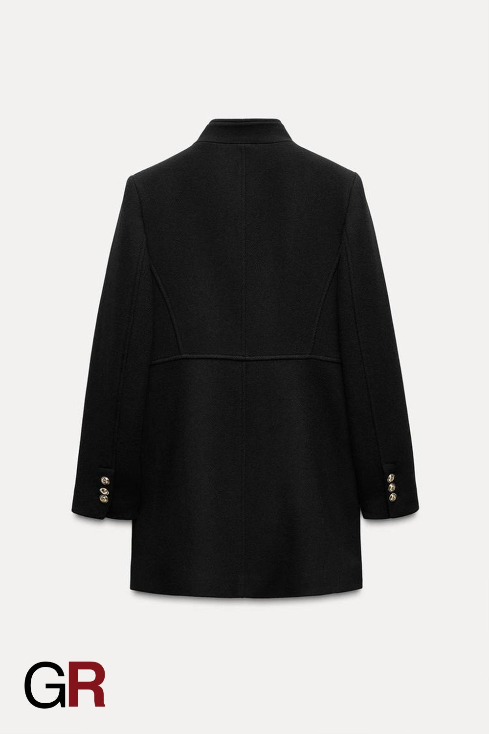 Timeless Double-Breasted Blended black Coat for Women - GlamoROZ