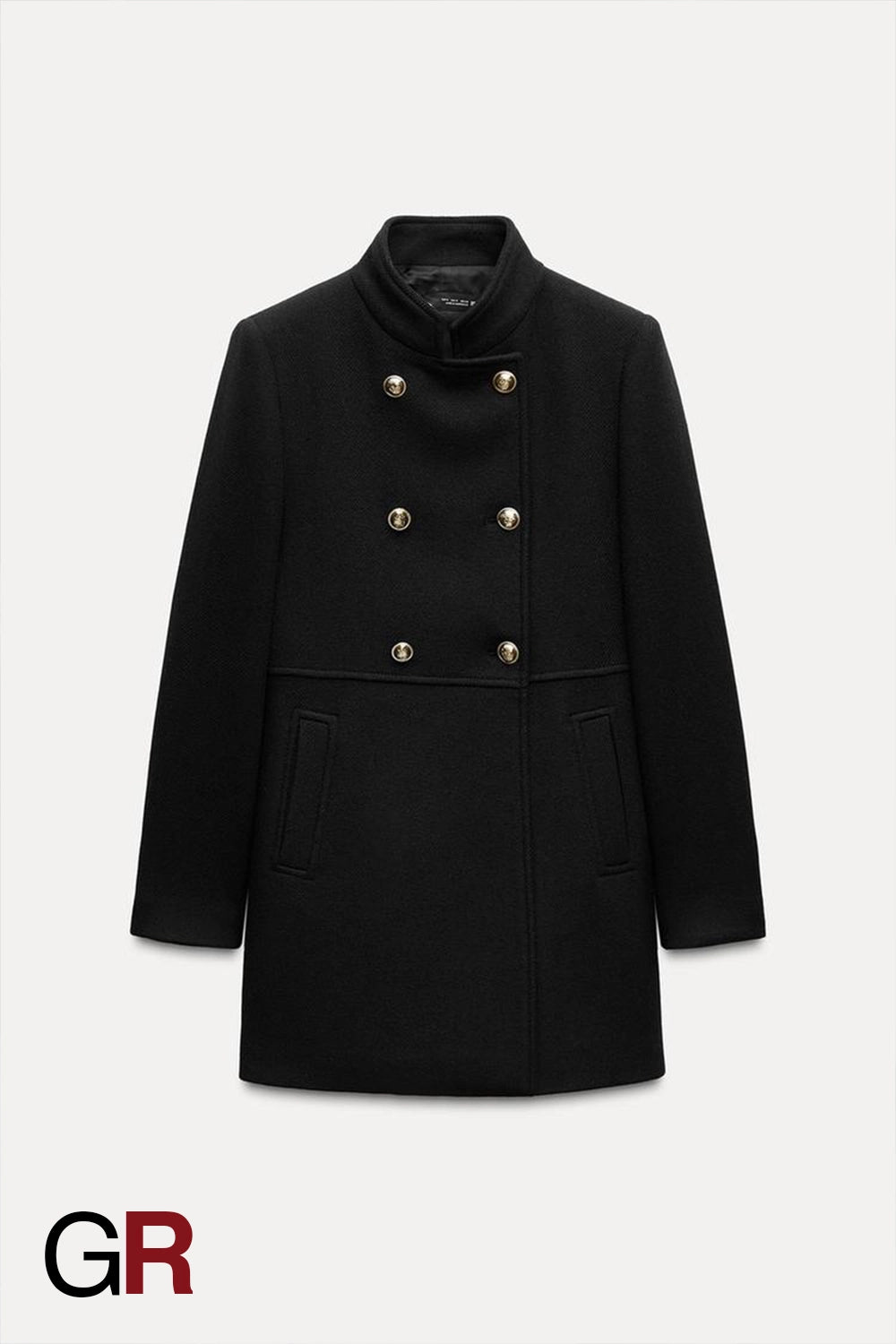 Timeless Double-Breasted Blended black Coat for Women - GlamoROZ