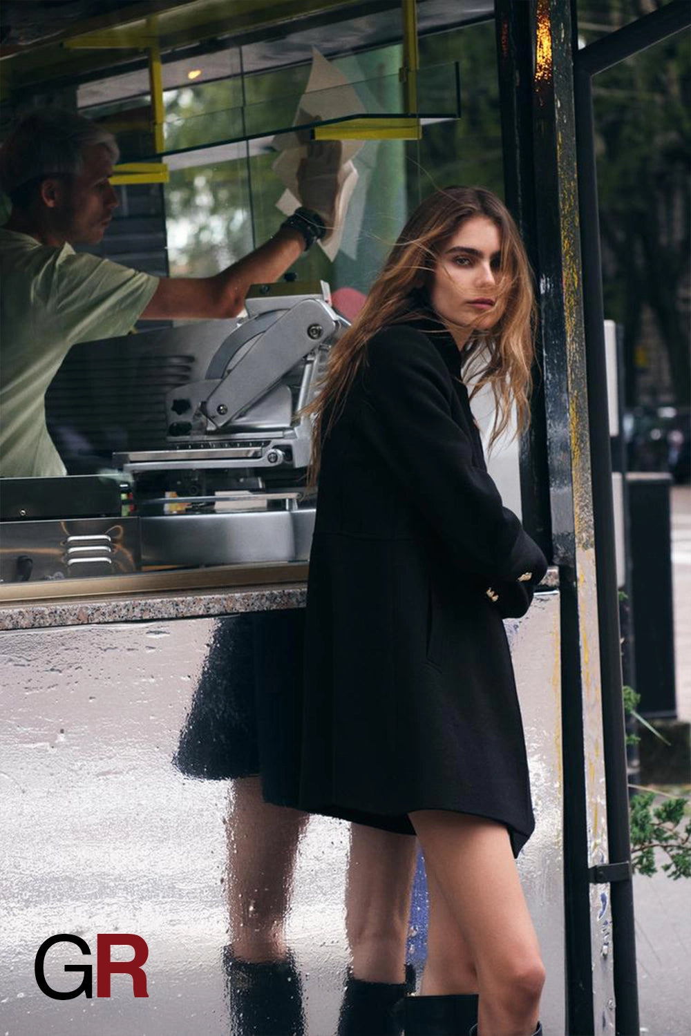 Timeless Double-Breasted Blended black Coat for Women - GlamoROZ