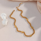 Golden Heartbeat Cuban Link Necklace - GlamoROZ