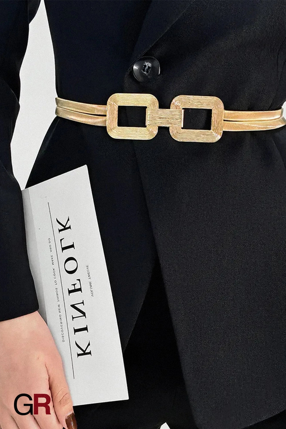 AURORA SCULPTED METALLIC BELT