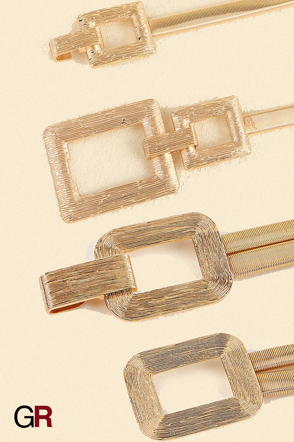 AURORA SCULPTED METALLIC BELT