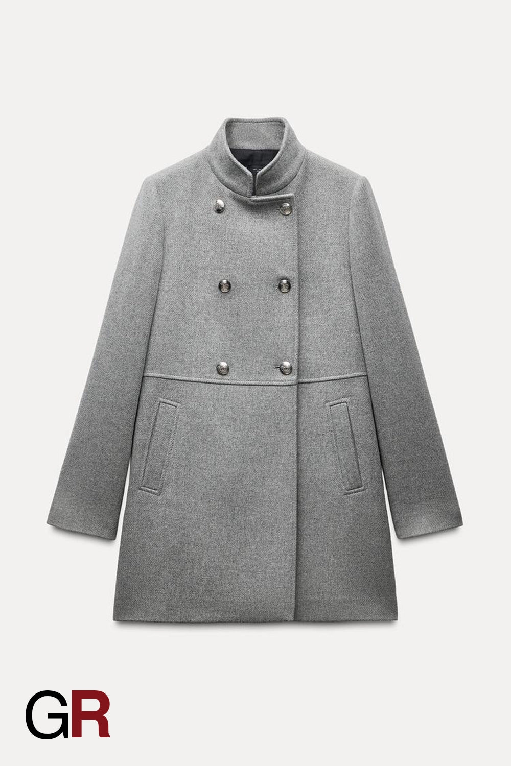 Timeless Double-Breasted Blended Grey Coat for Women - GlamoROZ