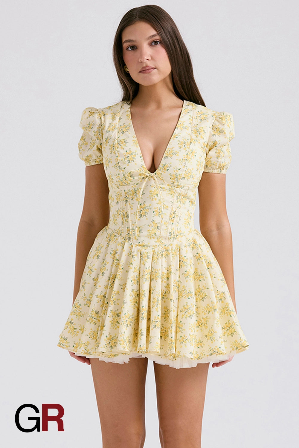 Floral Pleated Dress - GlamoROZ