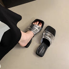 Fairy Style Silver Soft Bottom Slippers