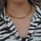 Golden Heartbeat Cuban Link Necklace - GlamoROZ