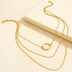 Clavicle Circle Charm Layer Necklace - GlamoROZ
