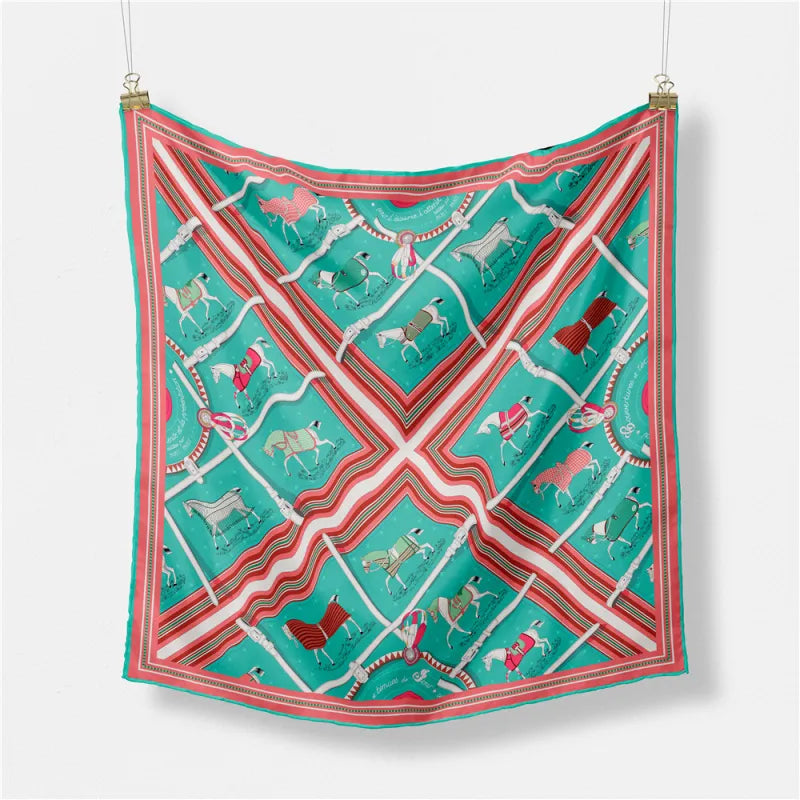 Plaid Silk Equestrian Chic scarf - GlamoROZ