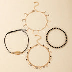 Opulent Shell Hollow Anklet Set - GlamoROZ