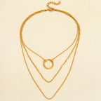 Clavicle Circle Charm Layer Necklace - GlamoROZ