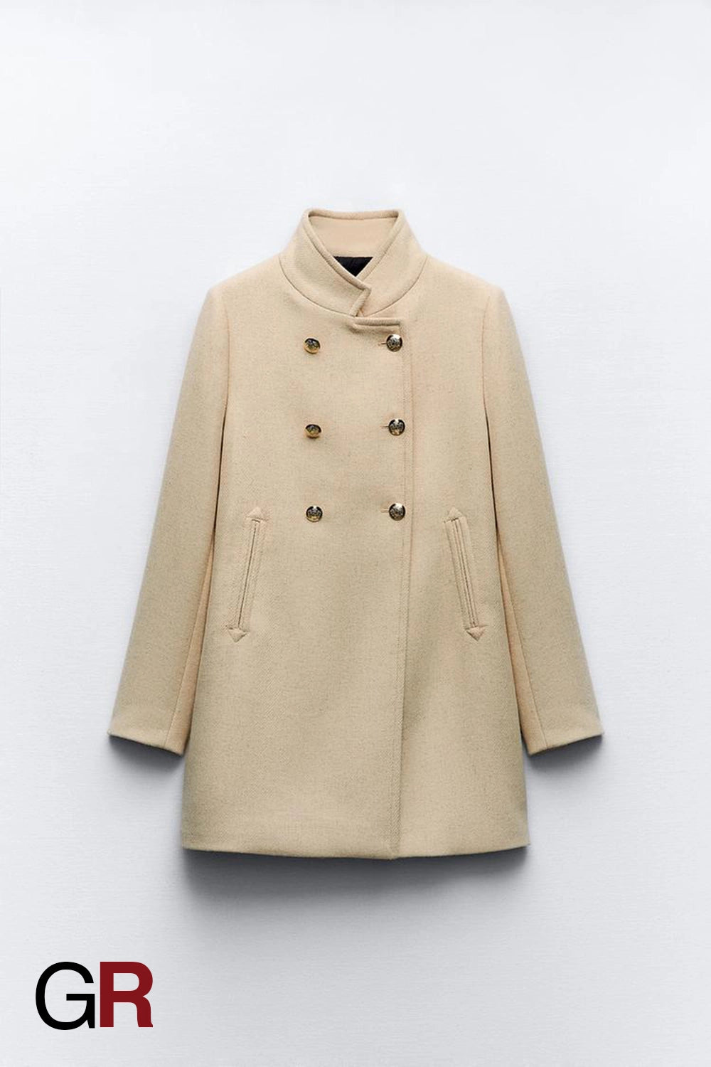 Elegant Slim-Fit Wool Coat in Solid Color - GlamoROZ