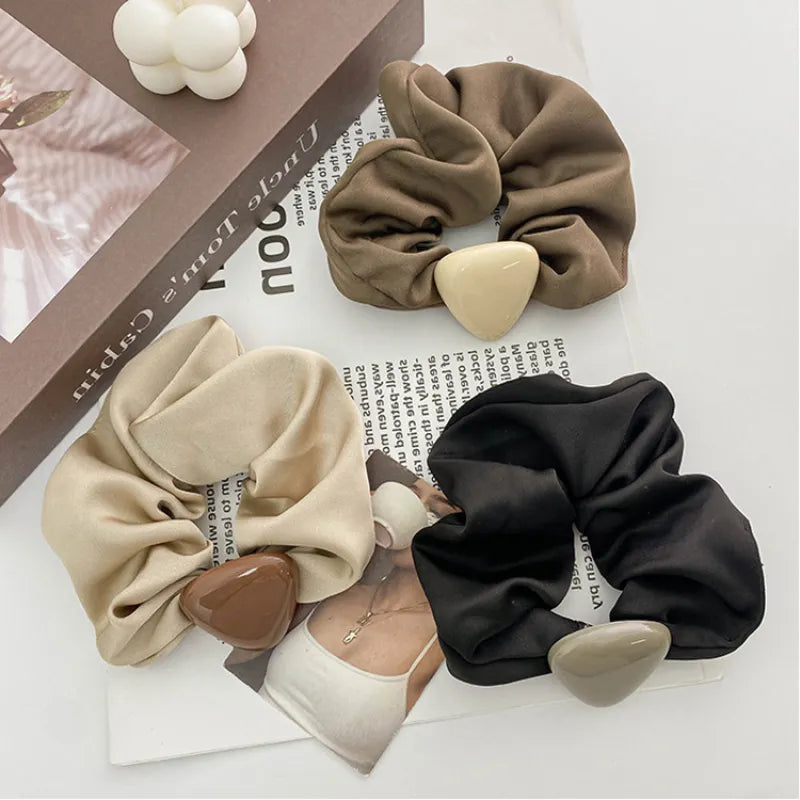 Luxe Satin Bloom Hair Tie - GlamoROZ