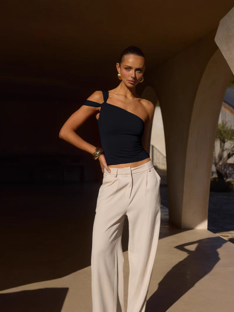 Fashion Women's Wear Irregular Design Tube Top