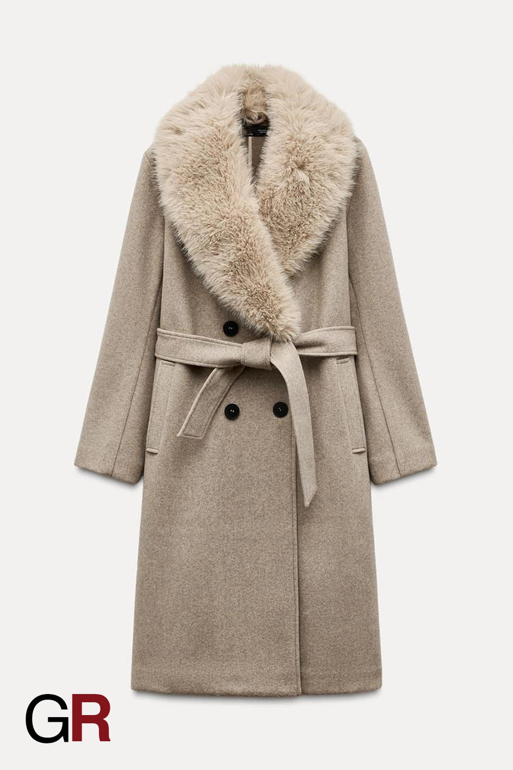 Minimalist Faux Fur Woolen Coat - GlamoROZ