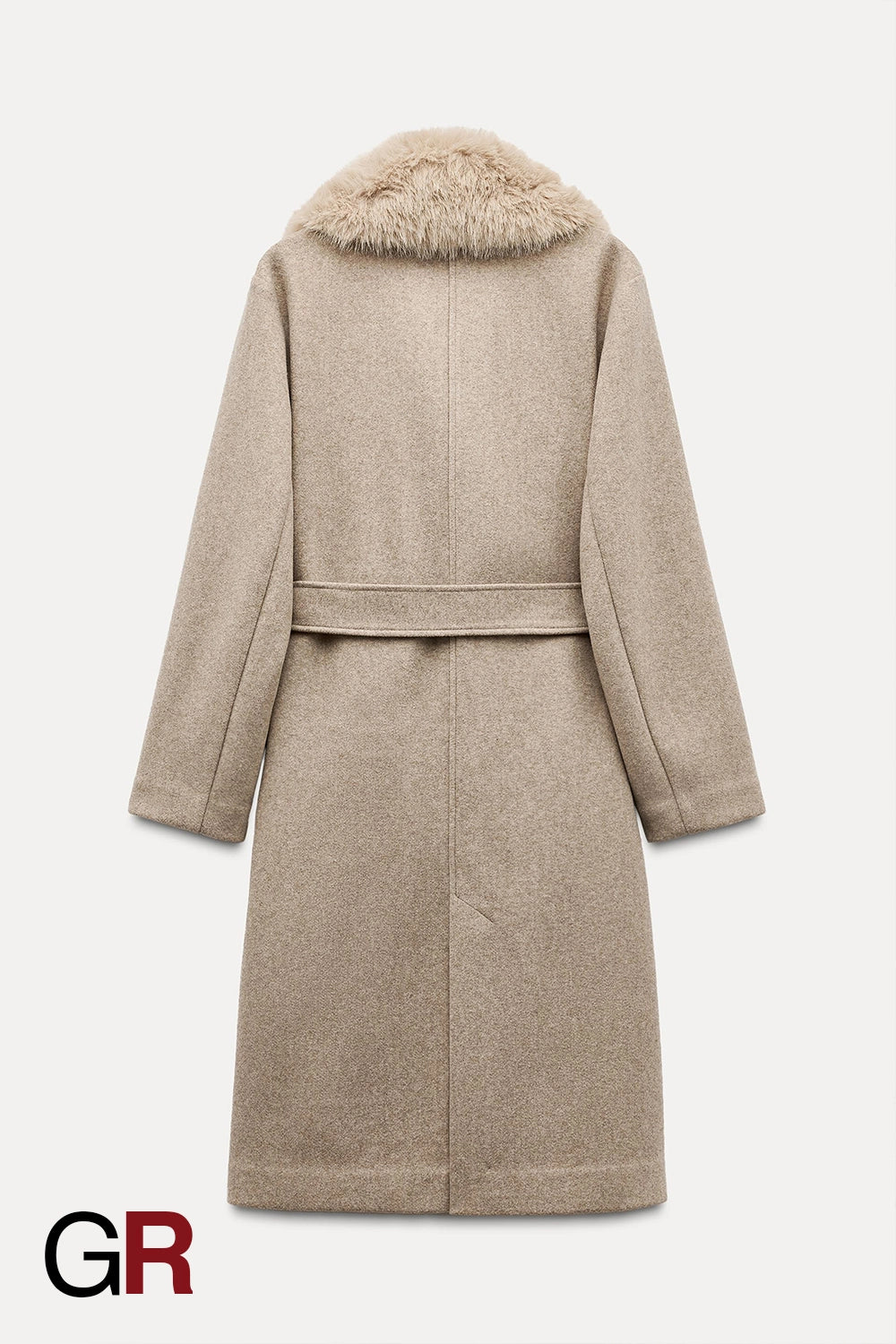 Minimalist Faux Fur Woolen Coat - GlamoROZ