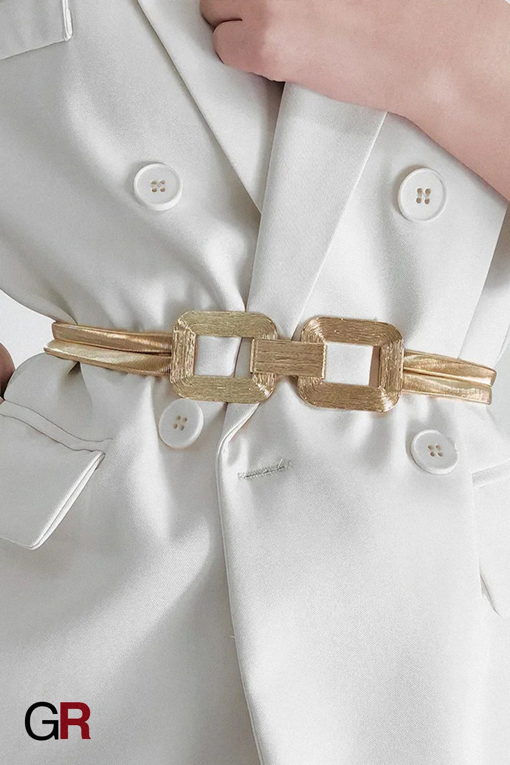 AURORA SCULPTED METALLIC BELT