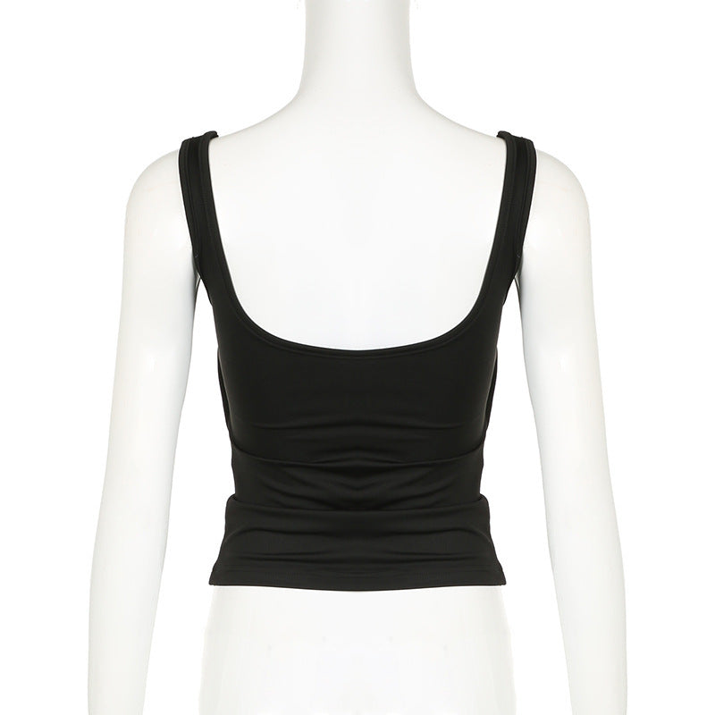 Women's Solid Color Square Collar Sleeveless Camisole