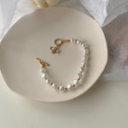 Lustrous Pearl & Diamond Charm Bracelet - GlamoROZ