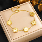 Exquisite Golden Floral Chain Bracelet - GlamoROZ