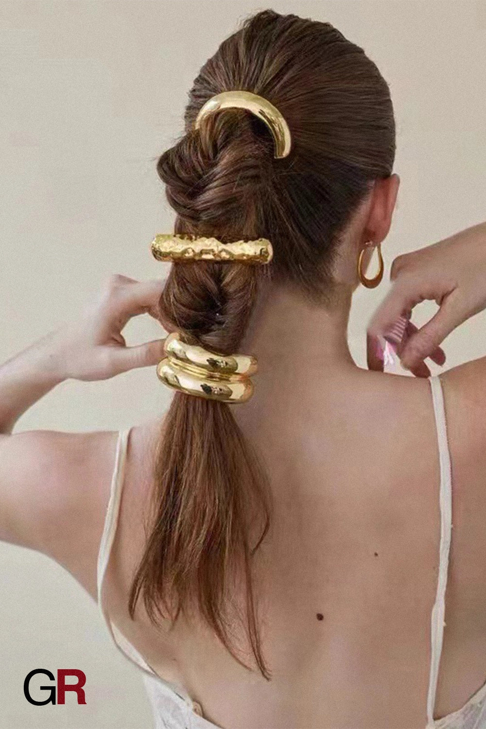 Aurélienne Sculpted Gold Hair Cuffs