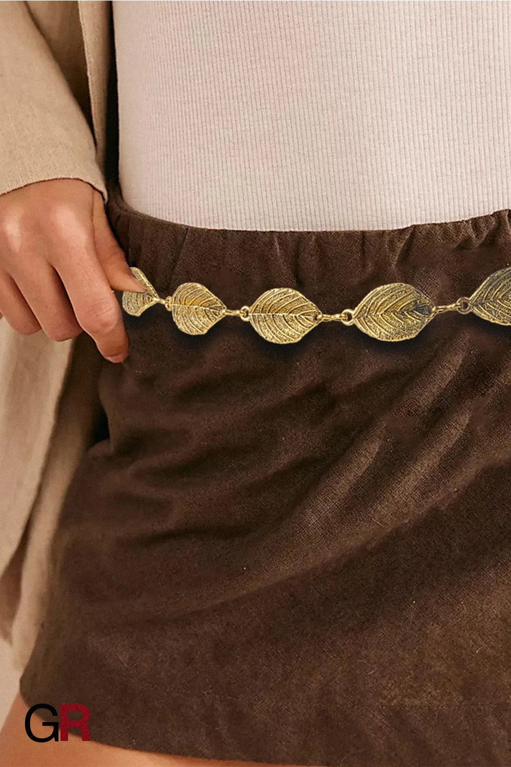 ELARA SILVER LEAF BELT