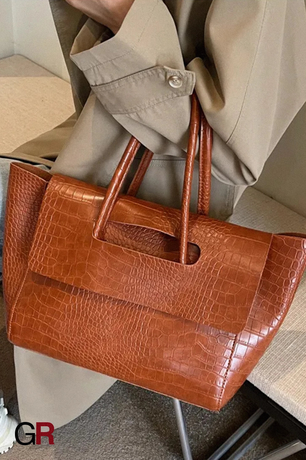 New Stone Pattern Large Capacity Handbag