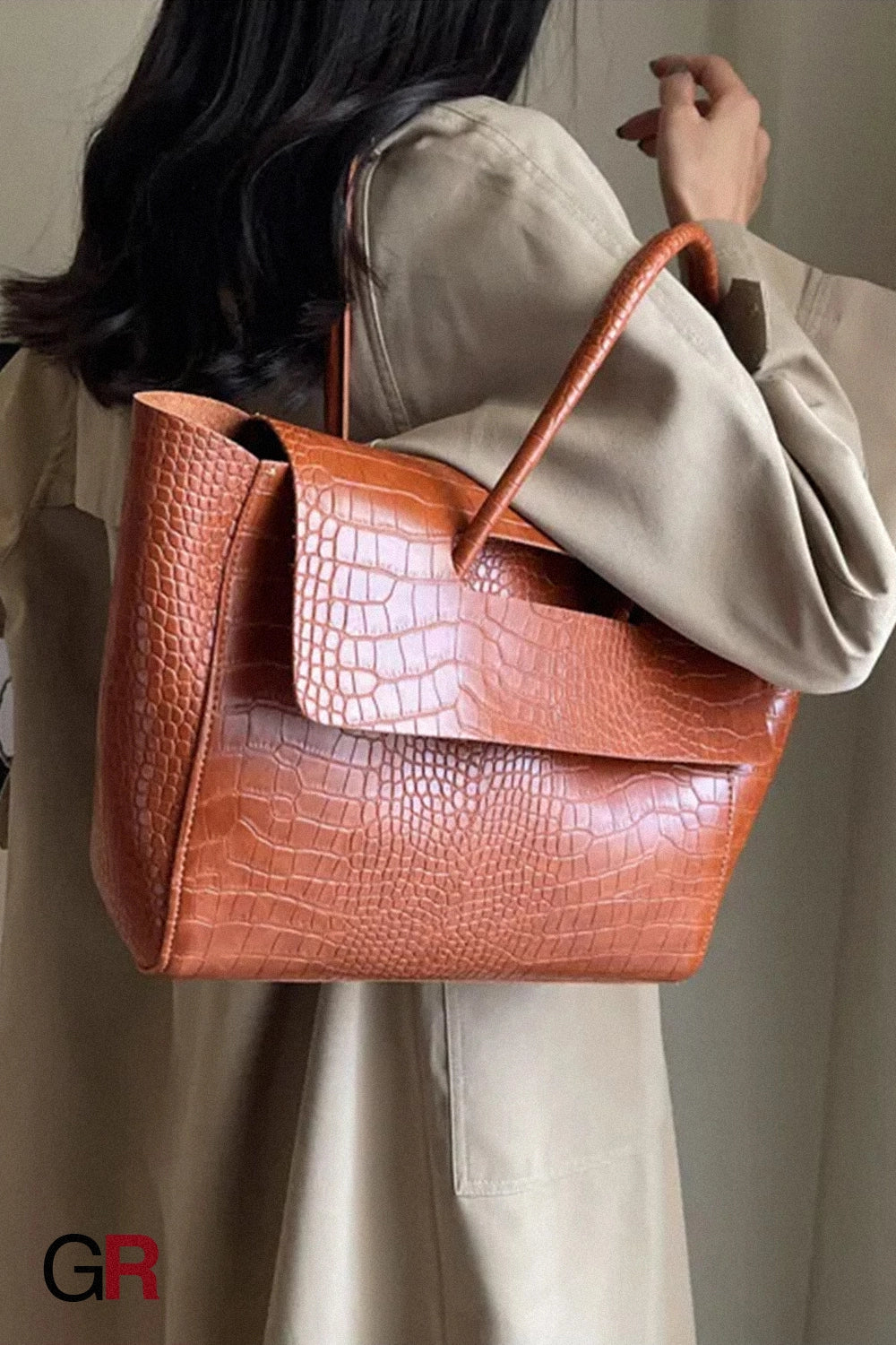 New Stone Pattern Large Capacity Handbag
