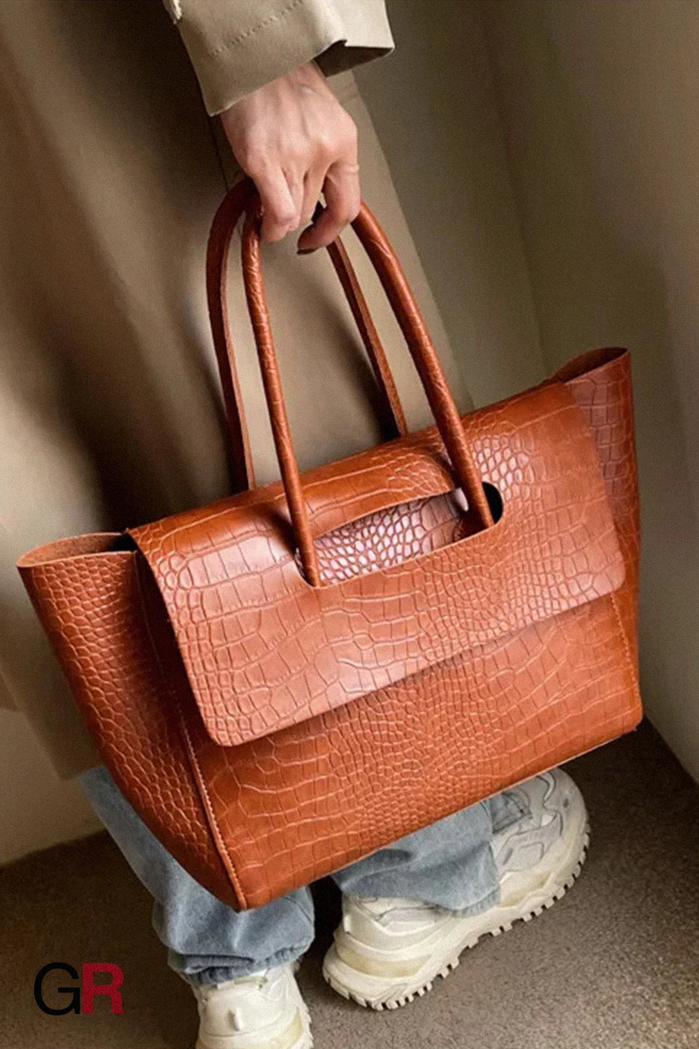 New Stone Pattern Large Capacity Handbag