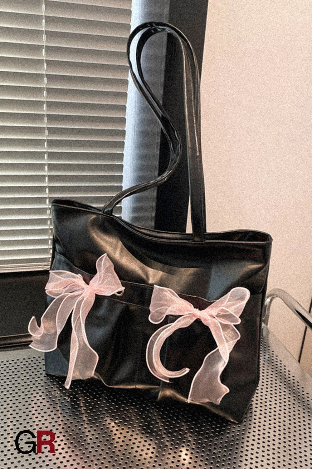College Style Bow Tote Bag Large Capacity