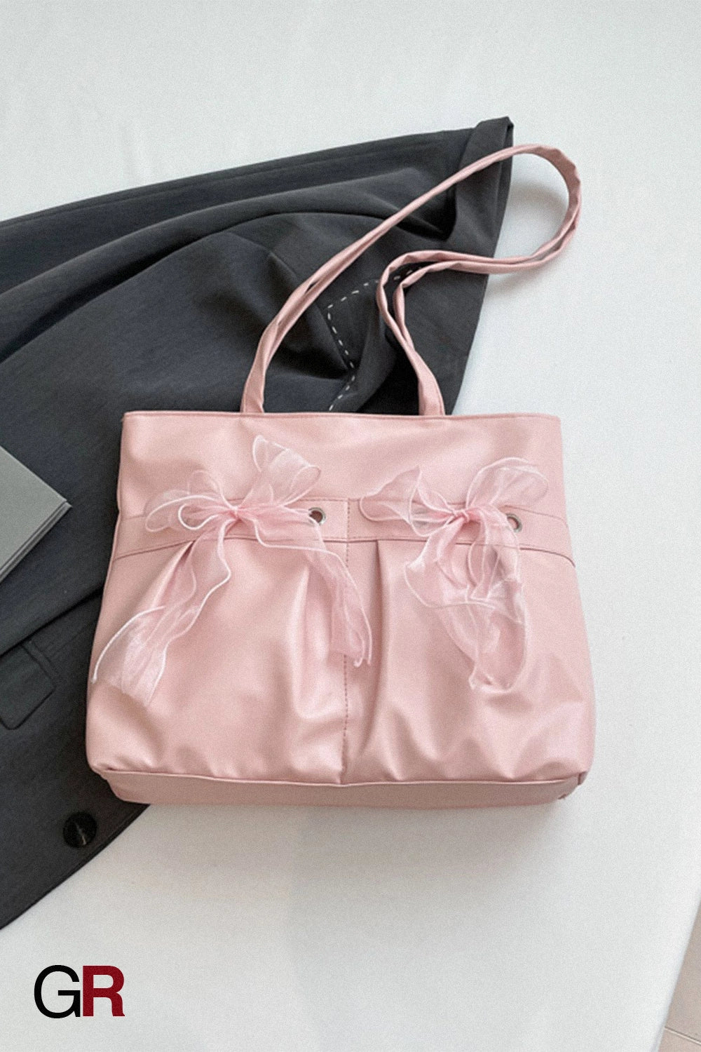 College Style Bow Tote Bag Large Capacity