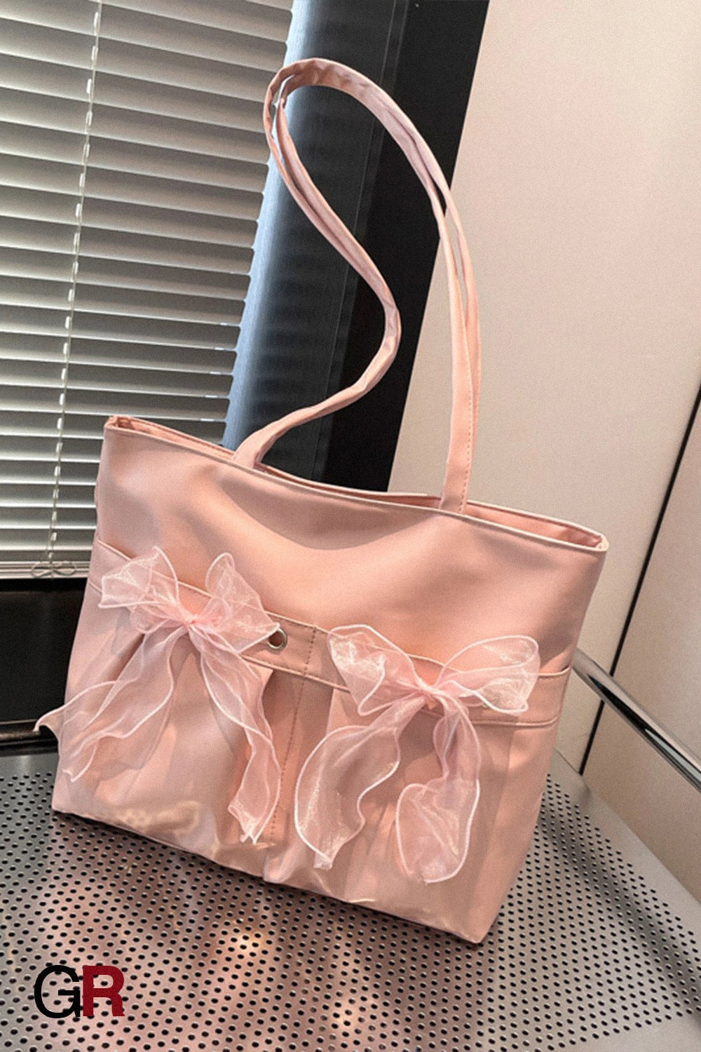 College Style Bow Tote Bag Large Capacity