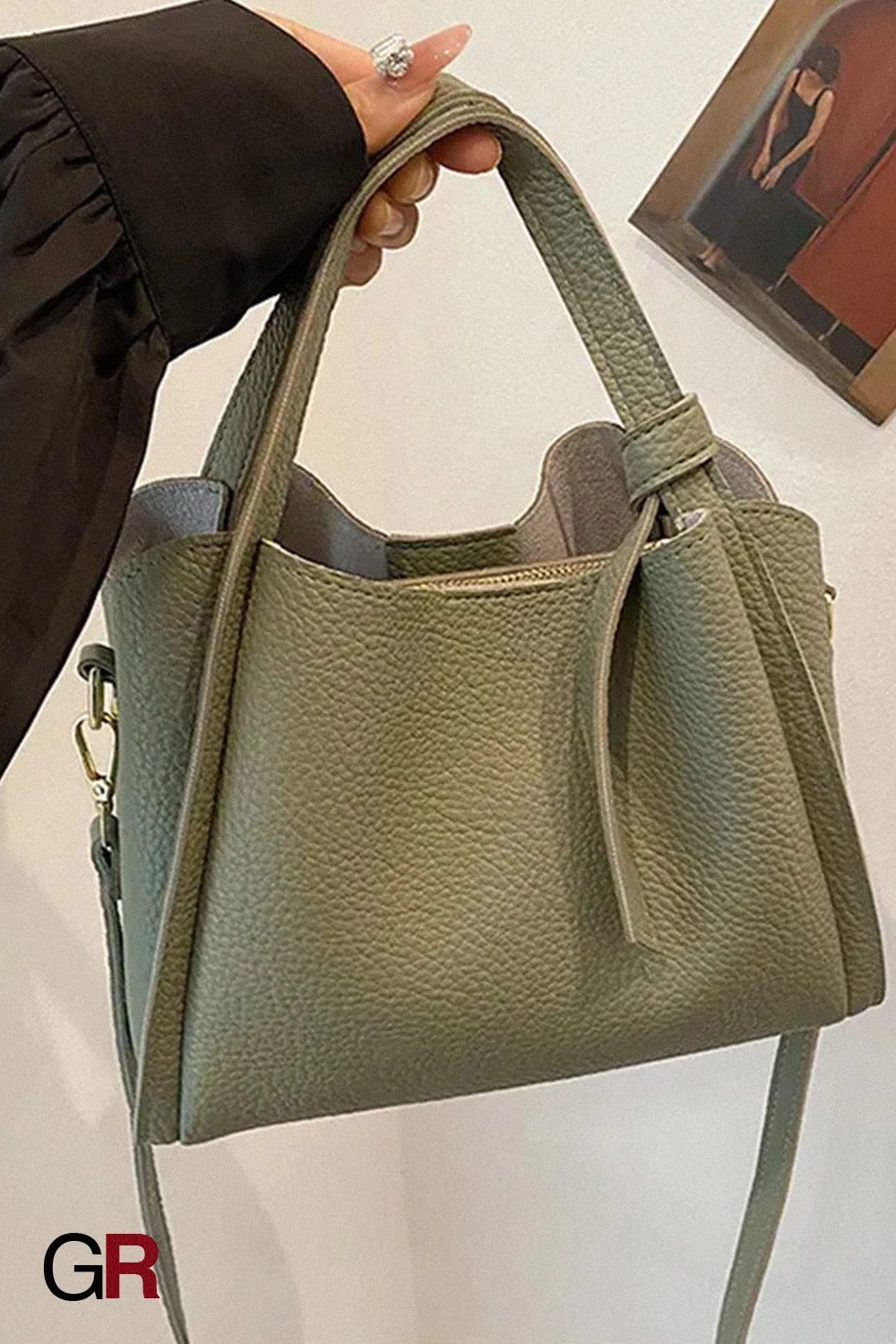 Korean Style Ins New Hong Kong Style Personalized Simple One-shoulder Underarm Bucket Bag Vegetable Basket Retro Crossbody Bag