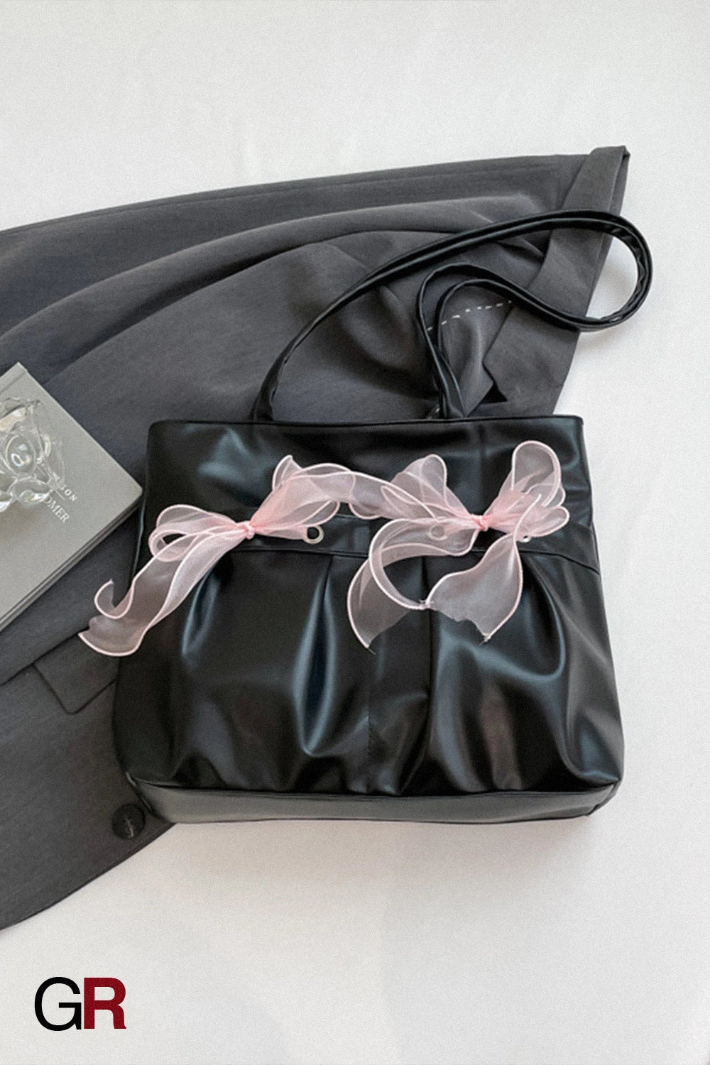 College Style Bow Tote Bag Large Capacity