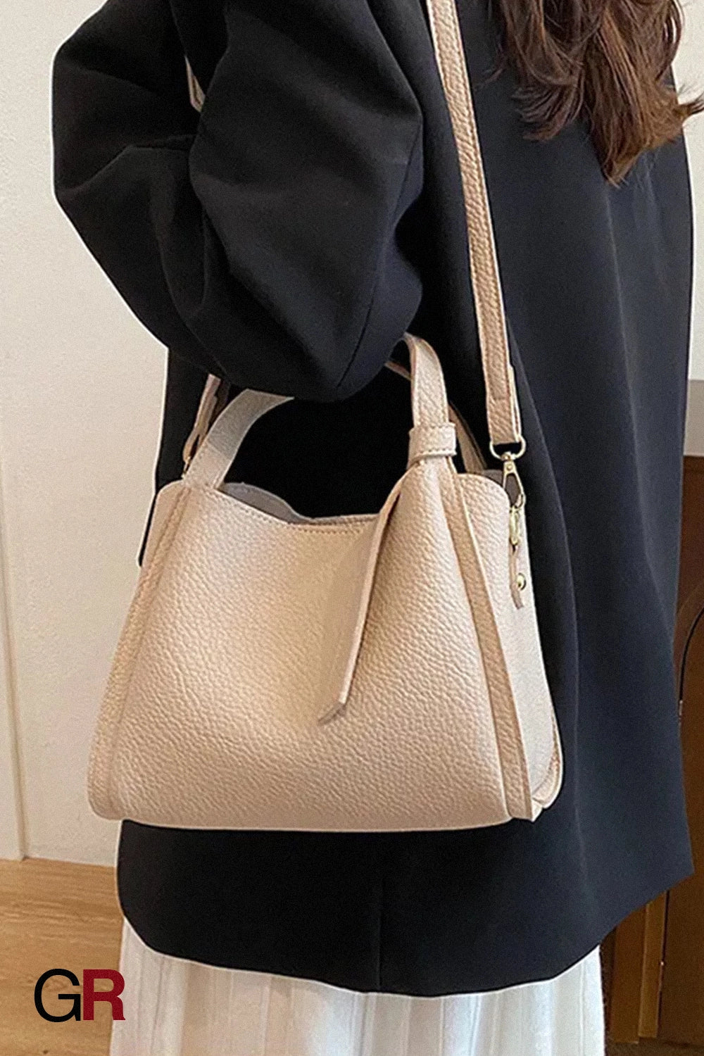 Korean Style Ins New Hong Kong Style Personalized Simple One-shoulder Underarm Bucket Bag Vegetable Basket Retro Crossbody Bag