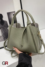Korean Style Ins New Hong Kong Style Personalized Simple One-shoulder Underarm Bucket Bag Vegetable Basket Retro Crossbody Bag