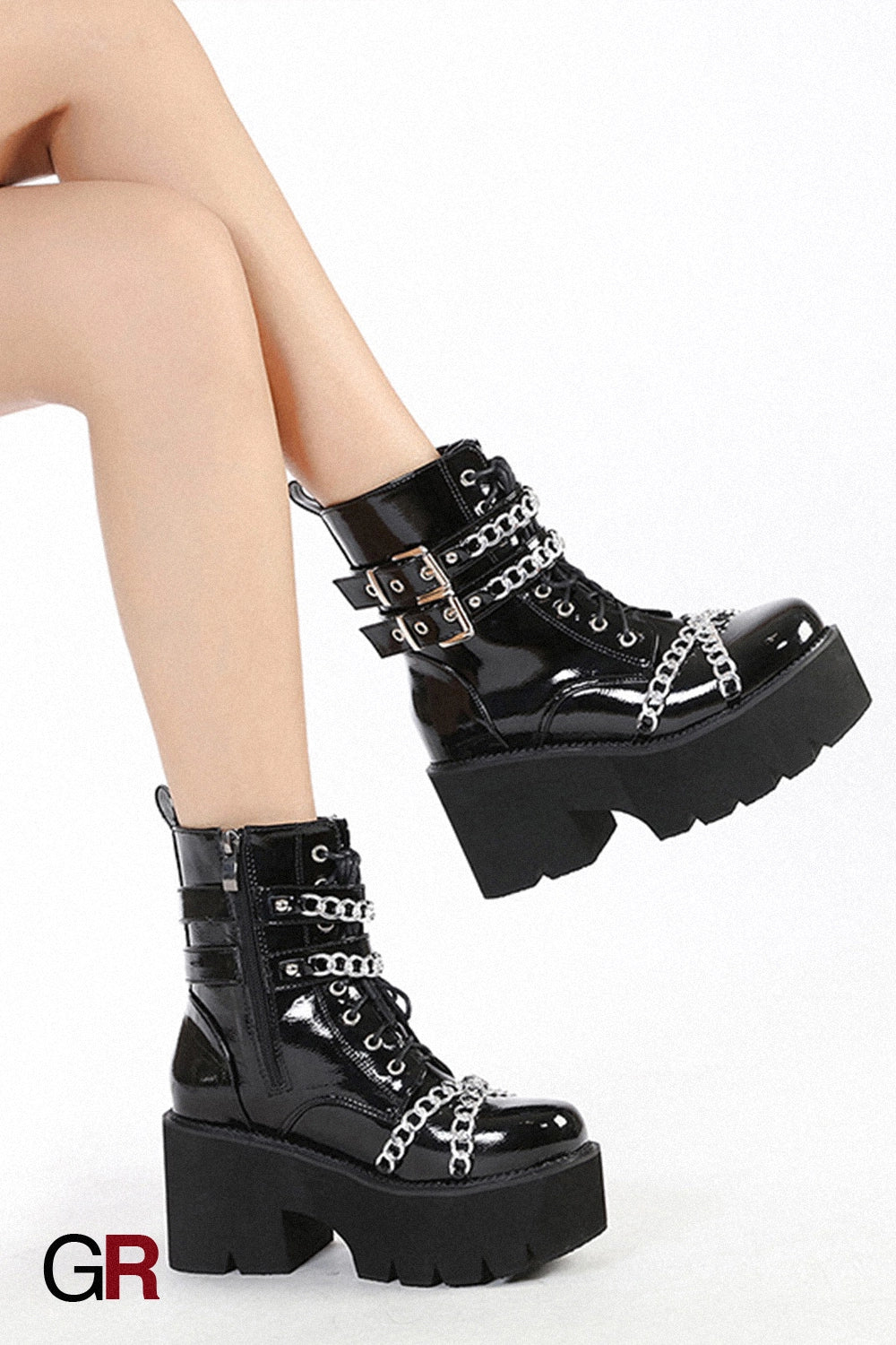 Valentina Chain Combat Boots