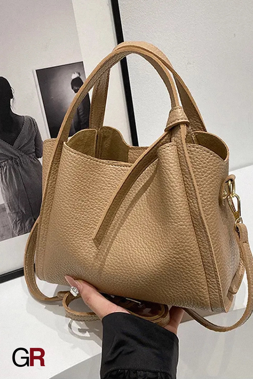 Korean Style Ins New Hong Kong Style Personalized Simple One-shoulder Underarm Bucket Bag Vegetable Basket Retro Crossbody Bag