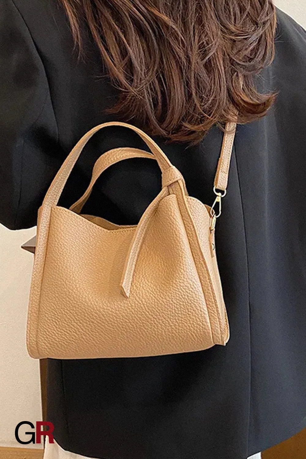 Korean Style Ins New Hong Kong Style Personalized Simple One-shoulder Underarm Bucket Bag Vegetable Basket Retro Crossbody Bag