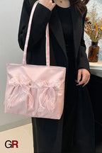 College Style Bow Tote Bag Large Capacity
