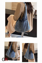 Casual Large Capacity Denim Shoulder Tote Bag
