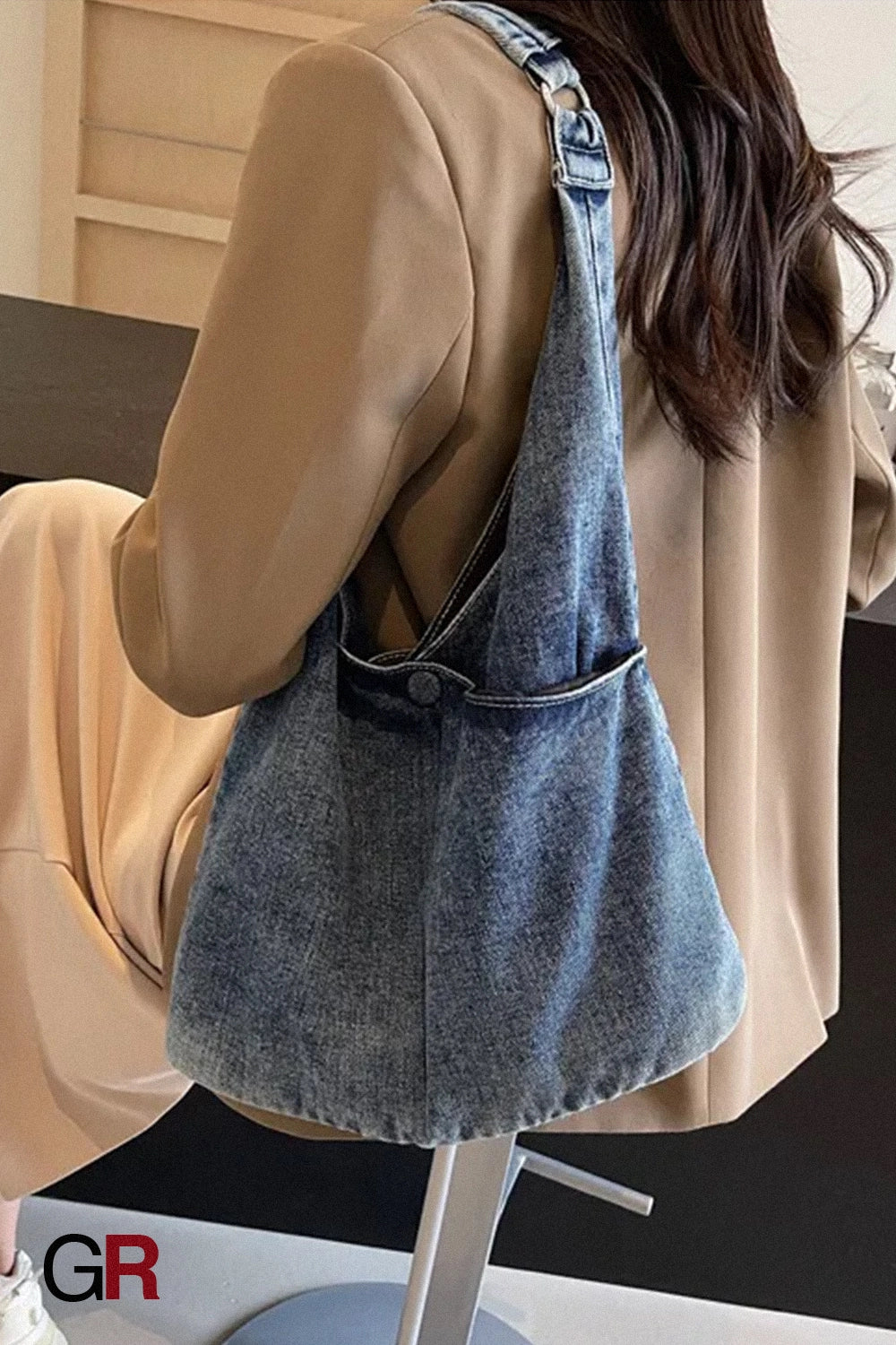 Casual Large Capacity Denim Shoulder Tote Bag