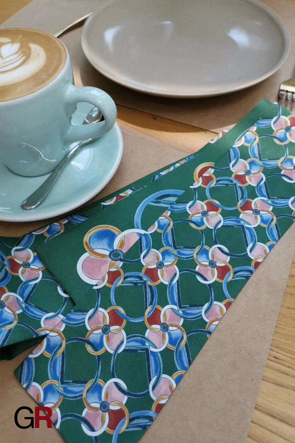 Camille Bleu Floral Scarf