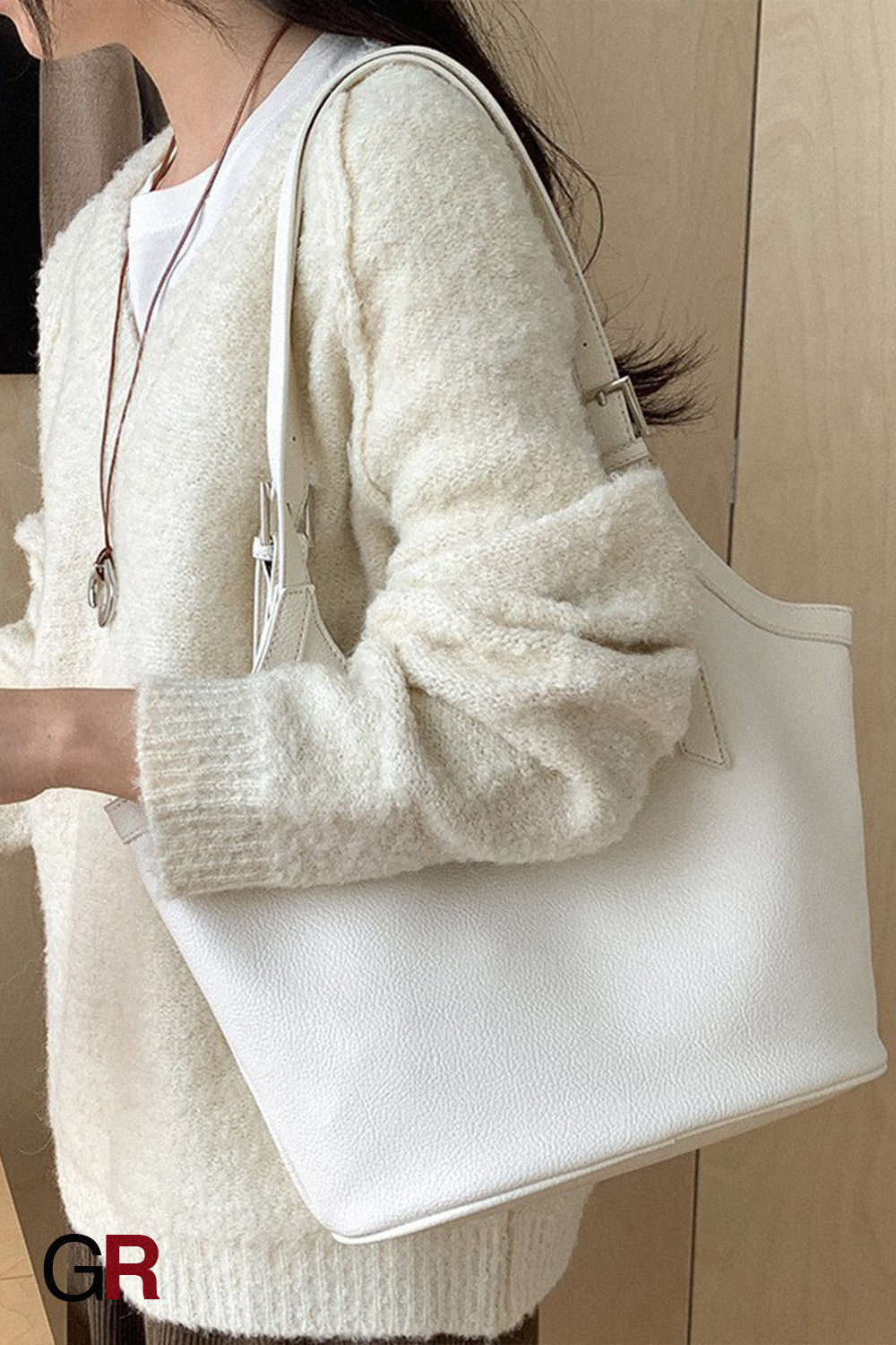Idle Style Fashion Light Retro Pu Soft Leather Large Capacity Commuter Shoulder Bag