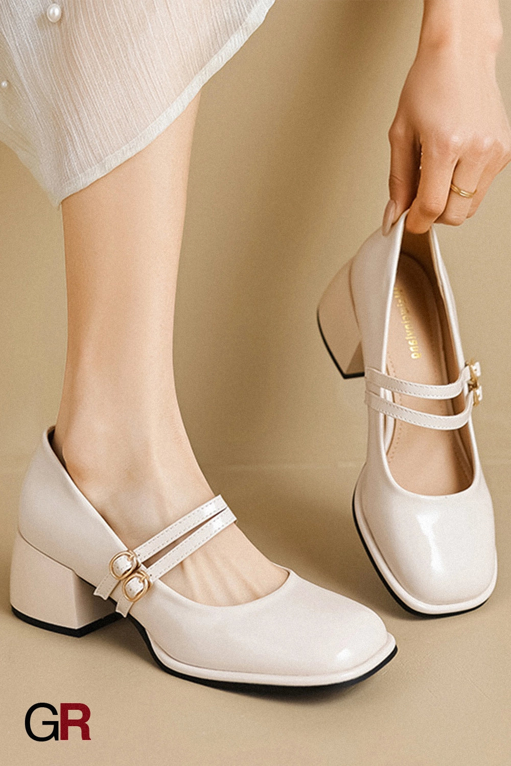 Amélie Double Strap Heels